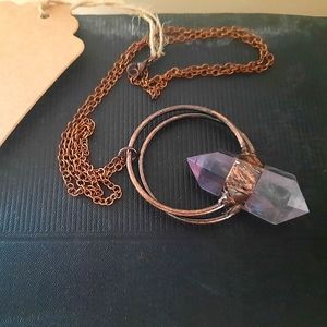 Large Amethyst necklace / Large Crystal Necklace Foxlark Collection